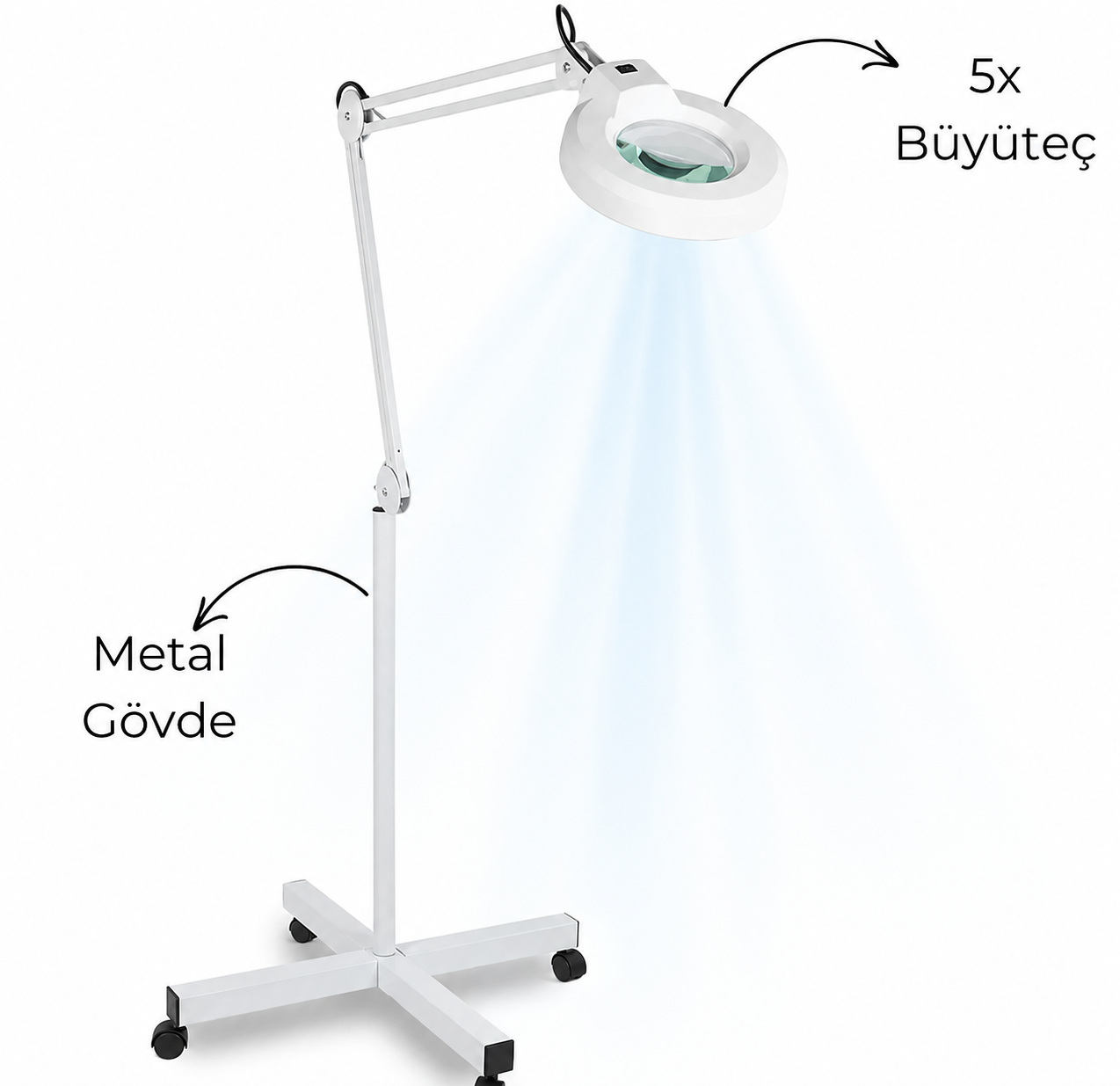 Metal Ayaklı Büyüteçli LED Lamba (Loop Lamba)